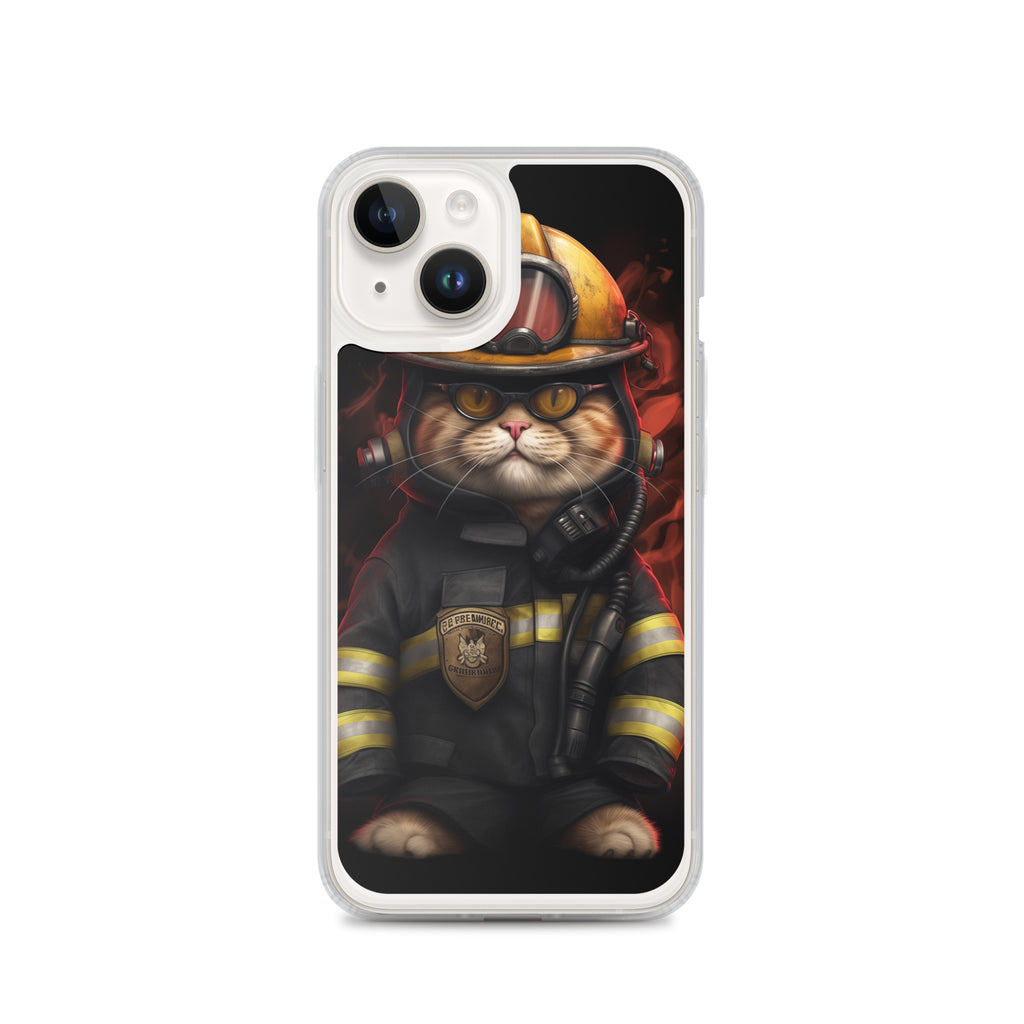 Firefighter Cat A Clear Case for iPhone