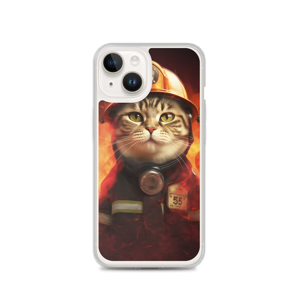 Firefighter Cat B Clear Case for iPhone