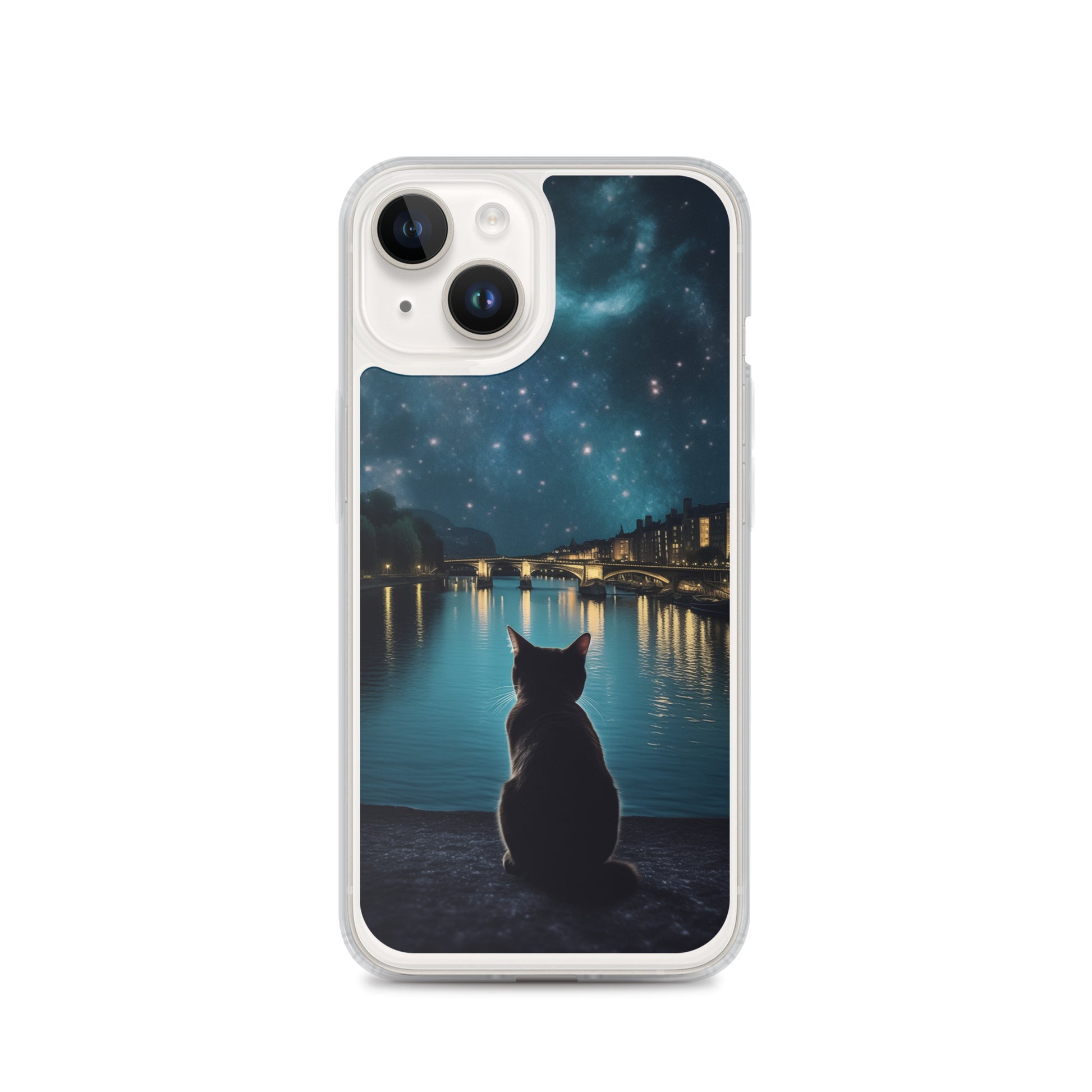 Starry Cat D Clear Case for iPhone