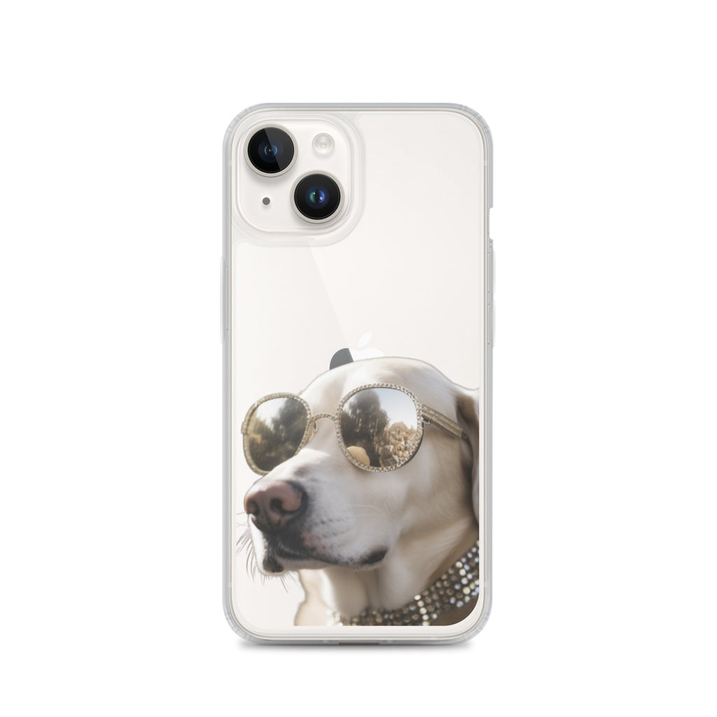 Glasses Dog B Clear Case for iPhone