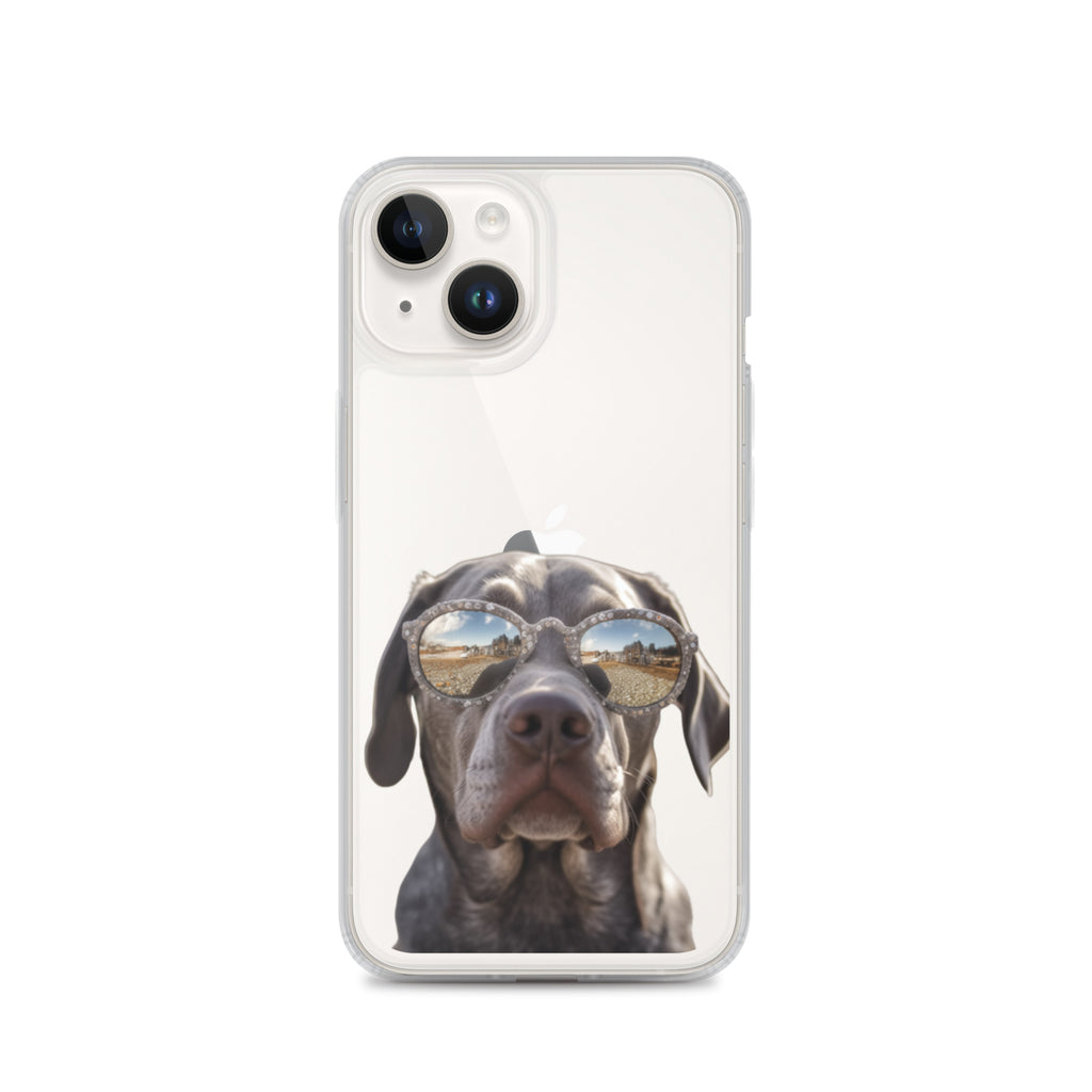 Glasses Dog E Clear Case for iPhone