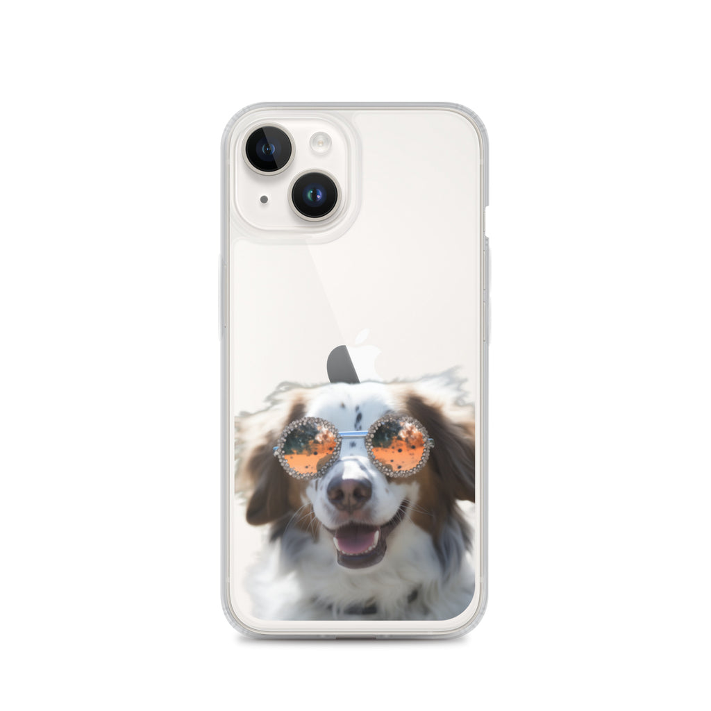 Glasses Dog F Clear Case for iPhone