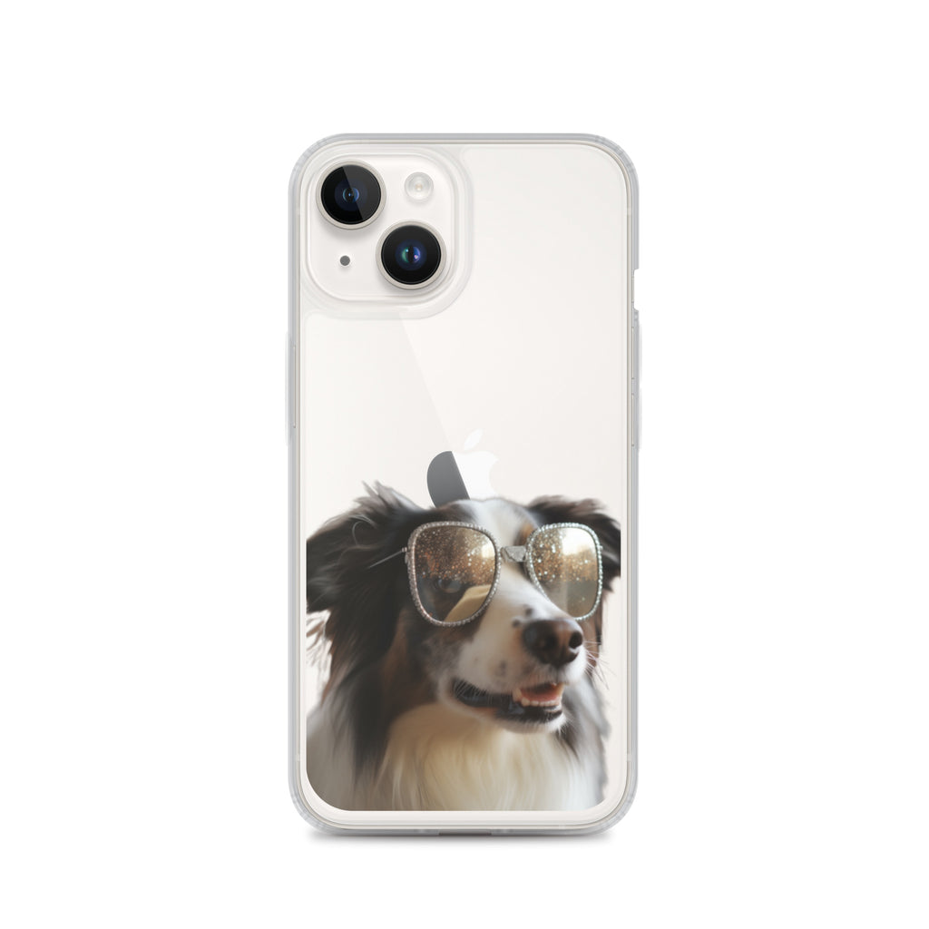 Glasses Dog H Clear Case for iPhone