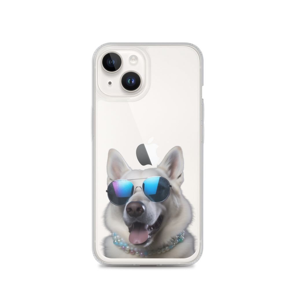 Glasses Dog I Clear Case for iPhone