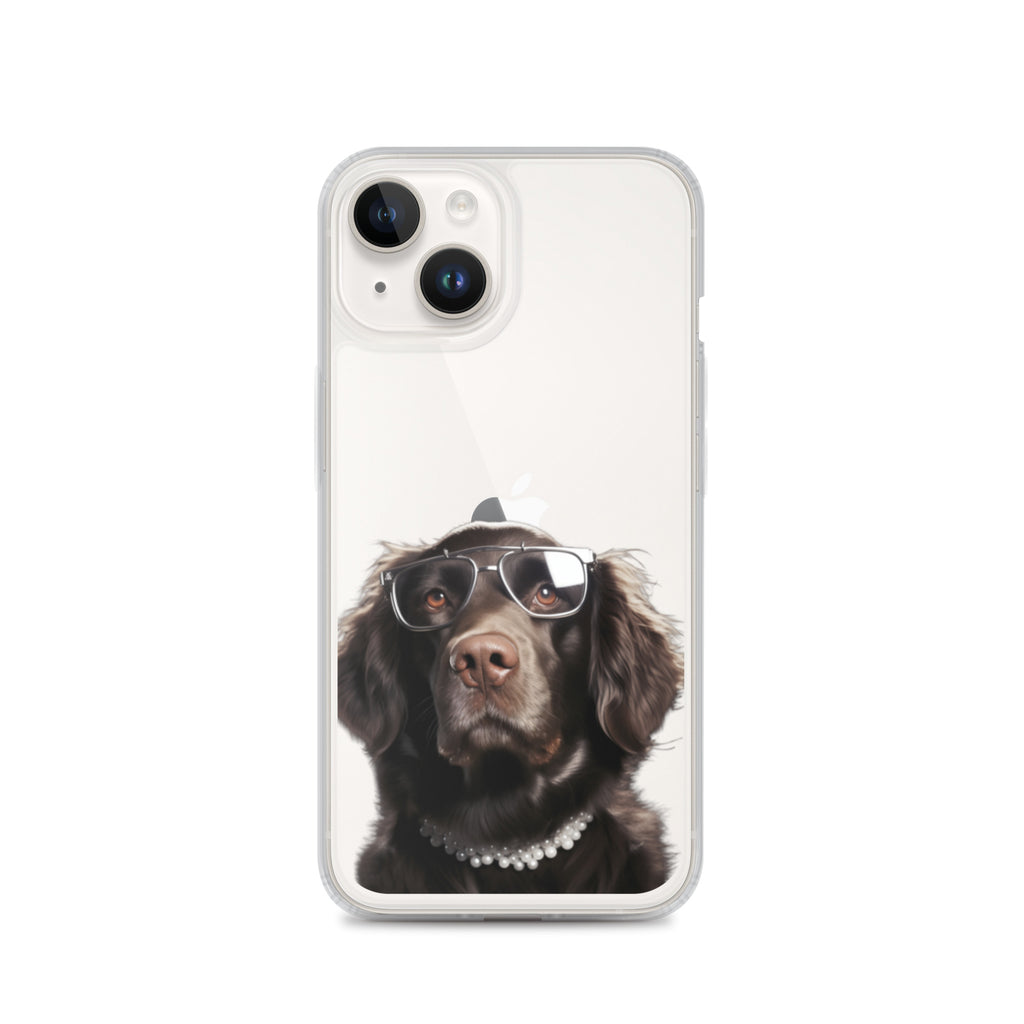 Glasses Dog J Clear Case for iPhone