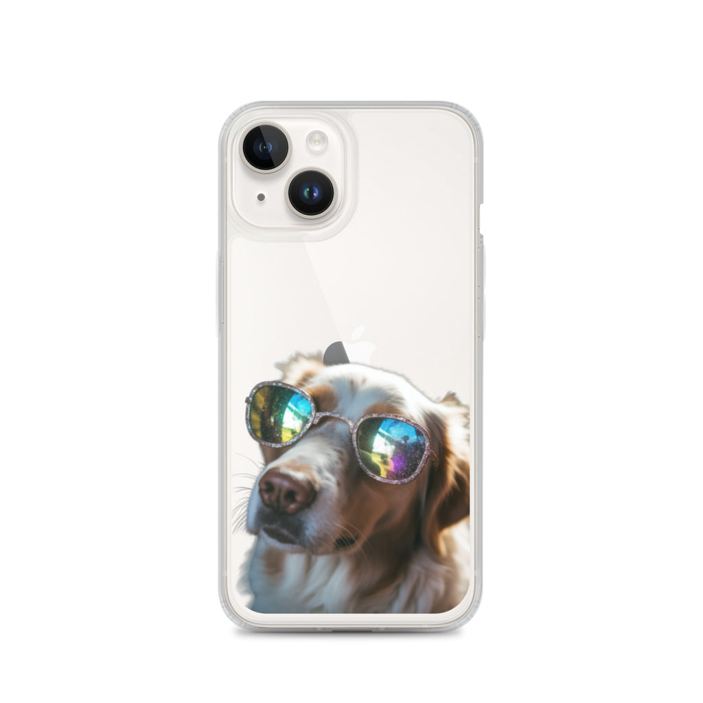 Glasses Dog L Clear Case for iPhone