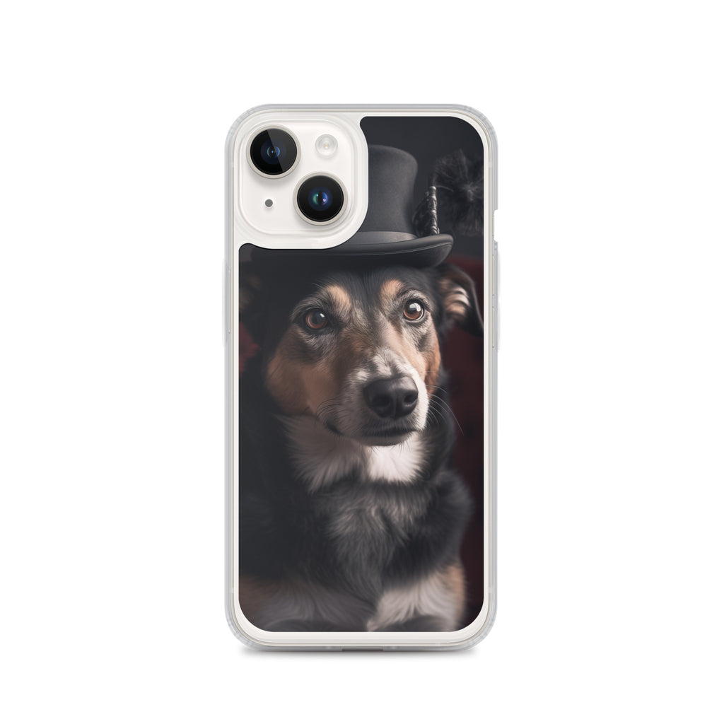 Top Hat Dog B Clear Case for iPhone