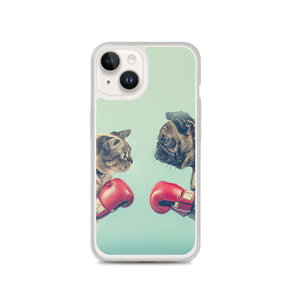 Boxing Dog n Cat B Clear Case for iPhone®