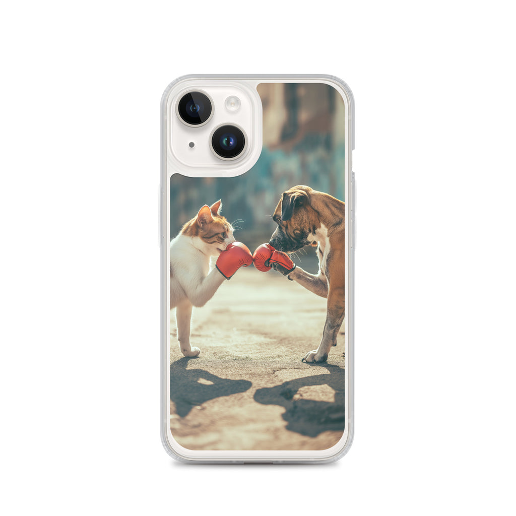 Boxing Dog n Cat F Clear Case for iPhone®