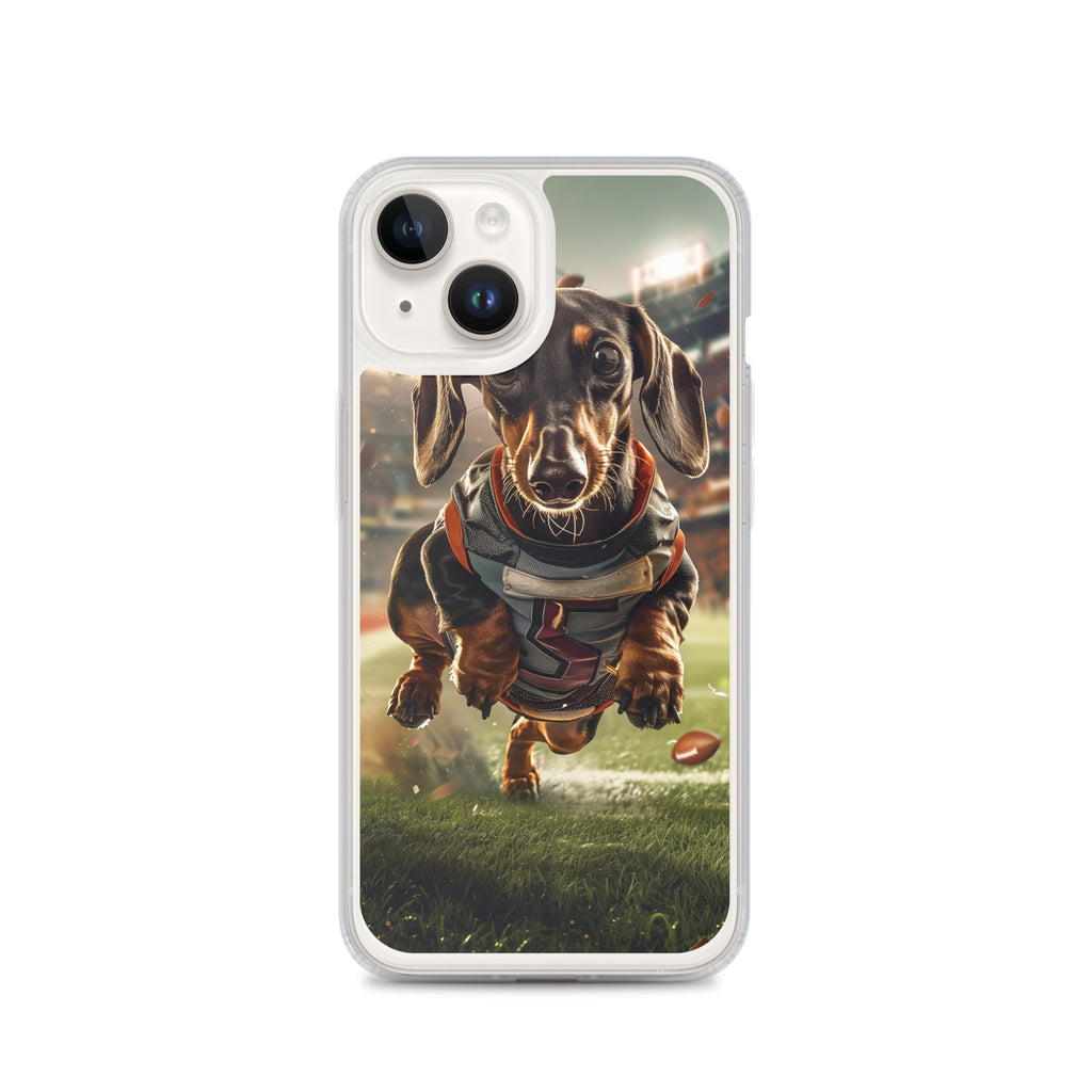 Dachshund Football-Themed Clear Case for iPhone®