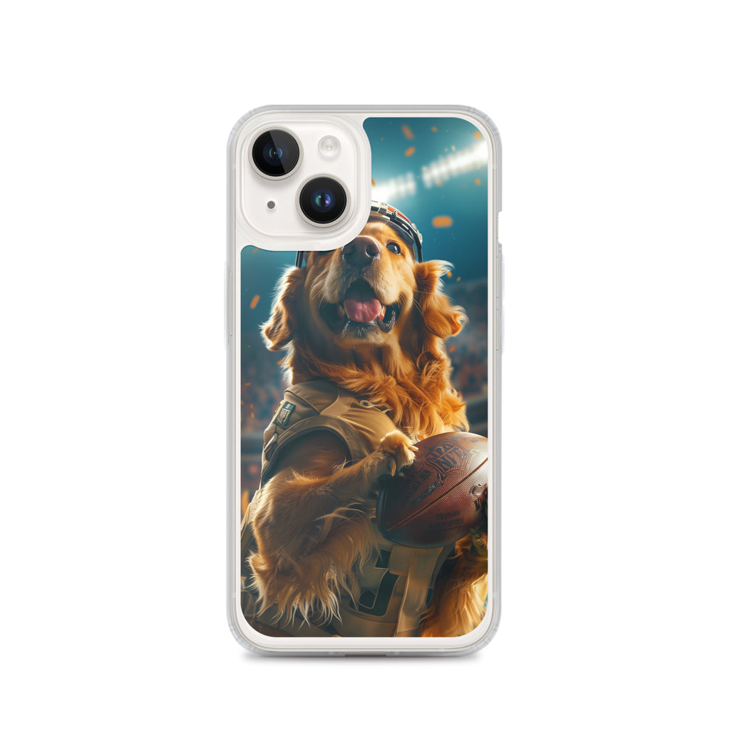 Golden Retriever Football-Themed Clear Case for iPhone®