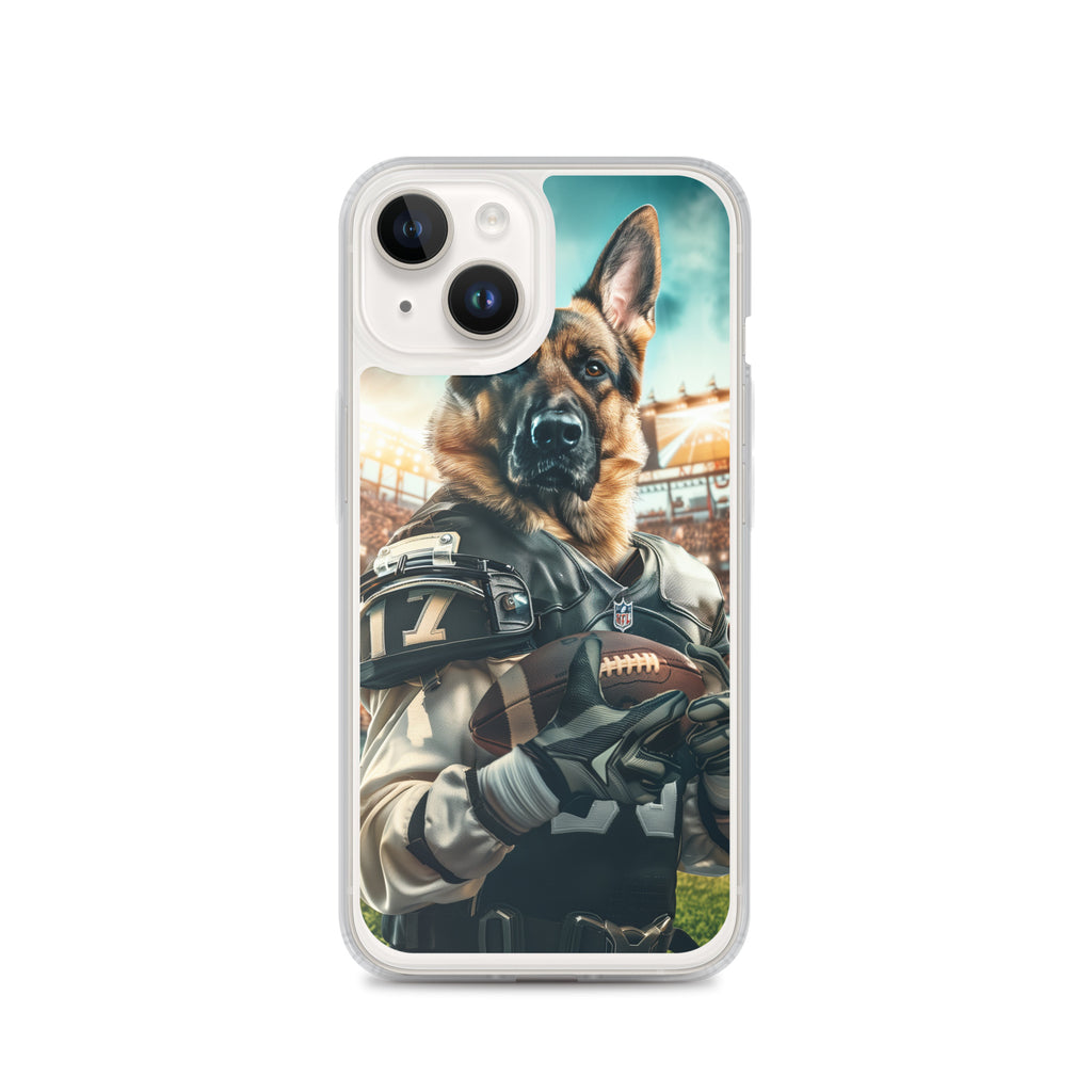 German Shepherd Football-Themed Clear Case for iPhone®