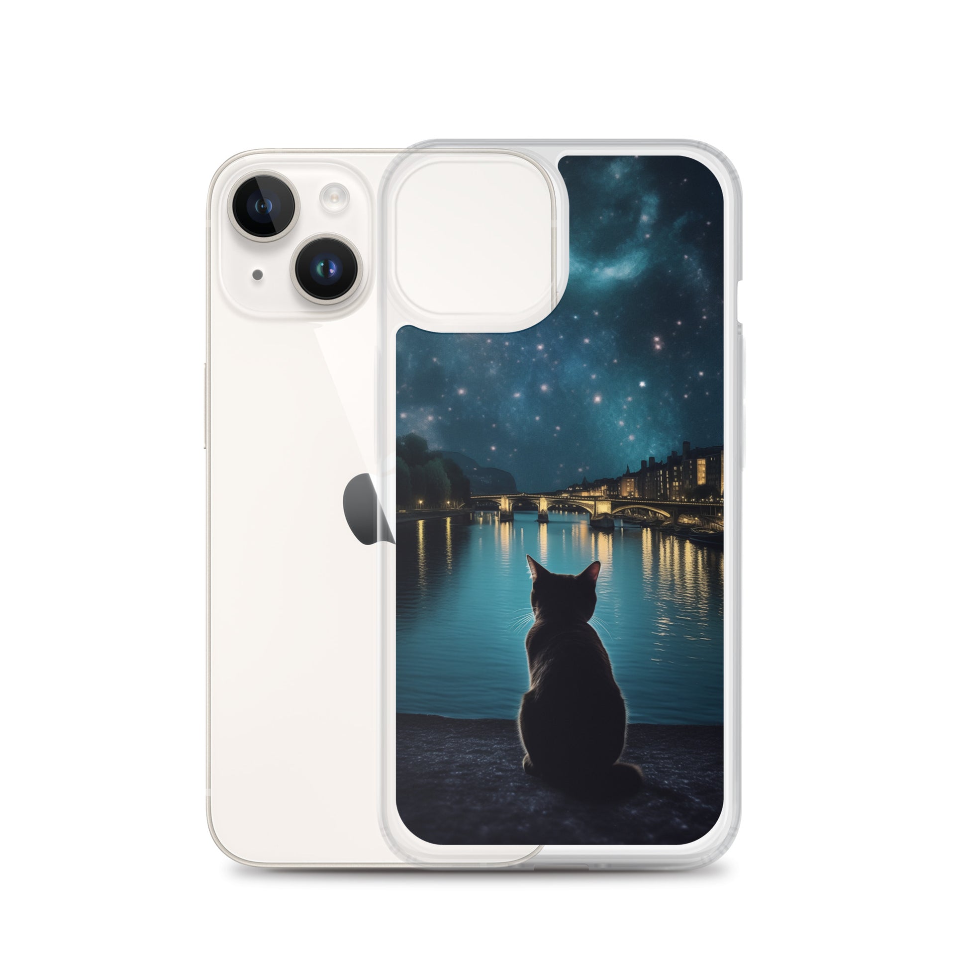 Starry Cat D Clear Case for iPhone