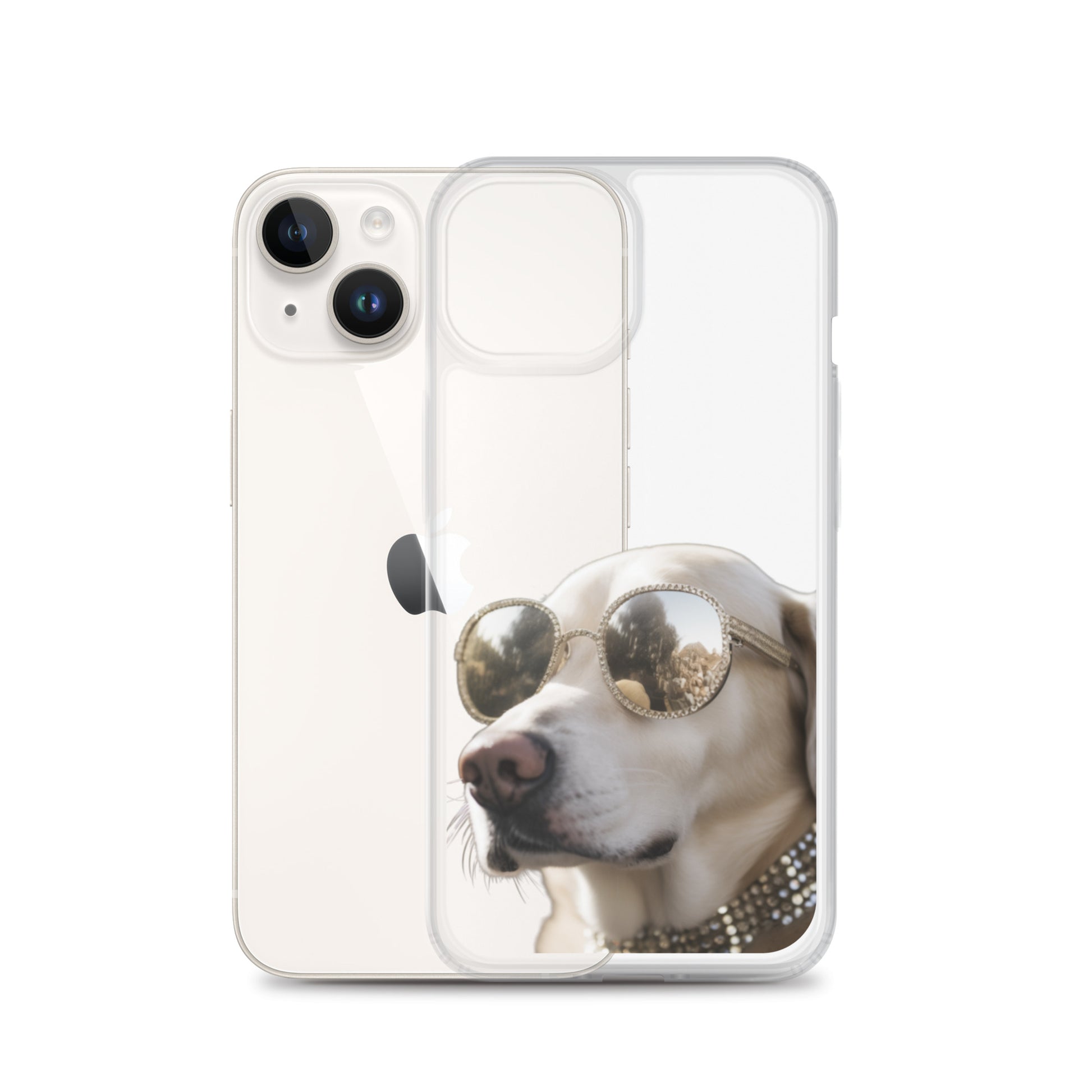 Glasses Dog B Clear Case for iPhone