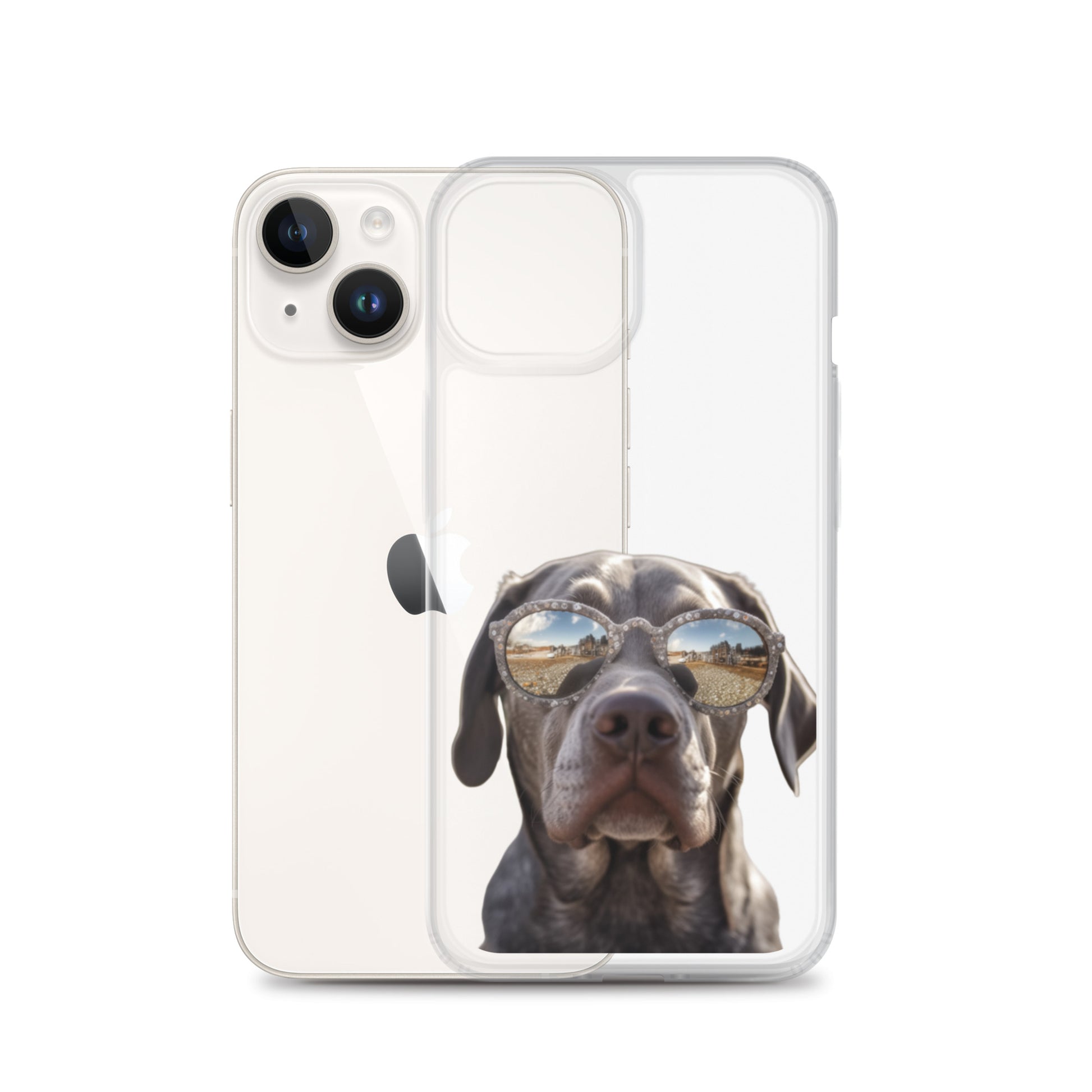 Glasses Dog E Clear Case for iPhone