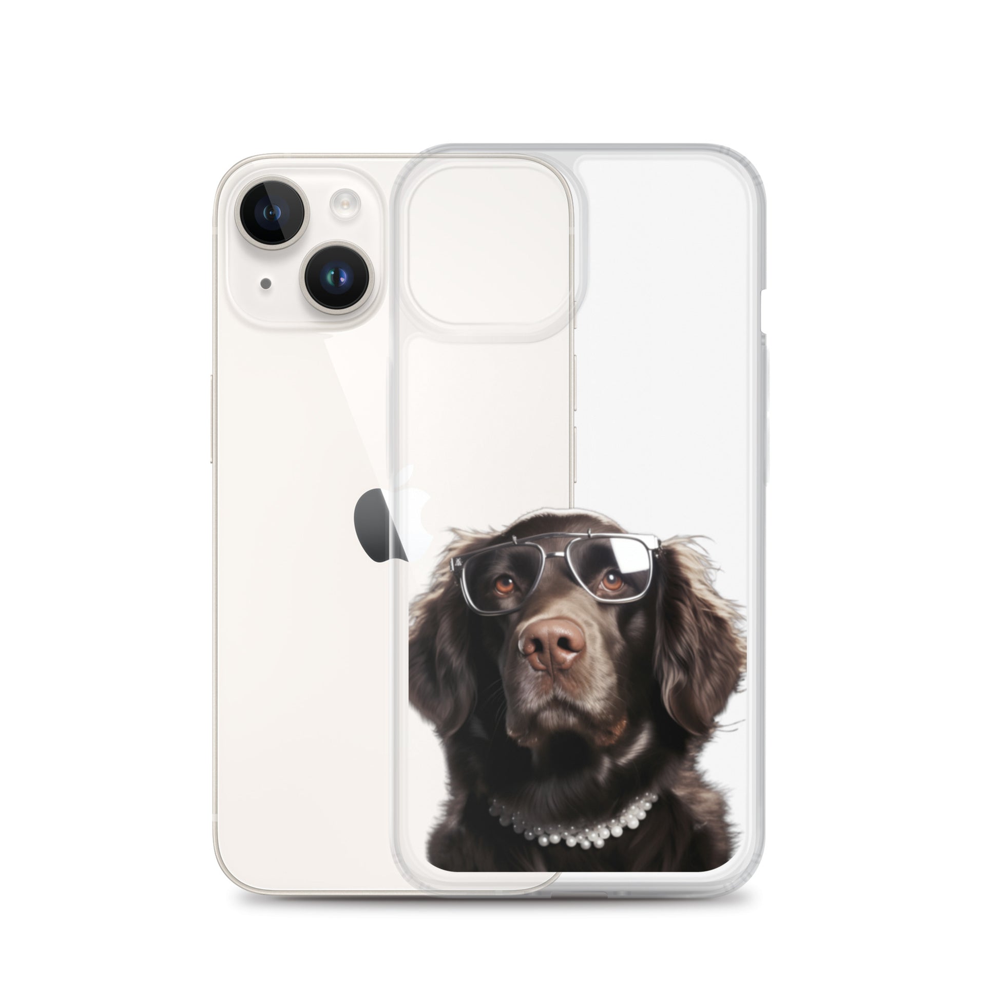 Glasses Dog J Clear Case for iPhone