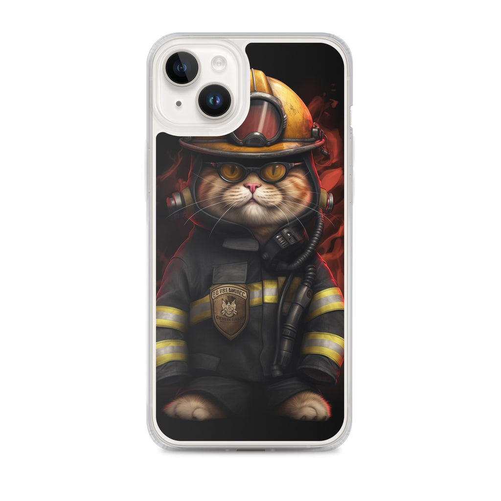 Firefighter Cat A Clear Case for iPhone