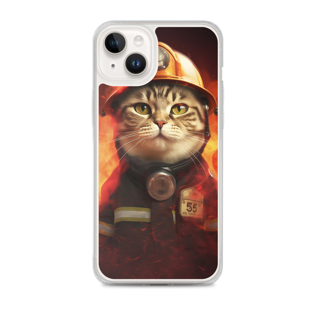 Firefighter Cat B Clear Case for iPhone