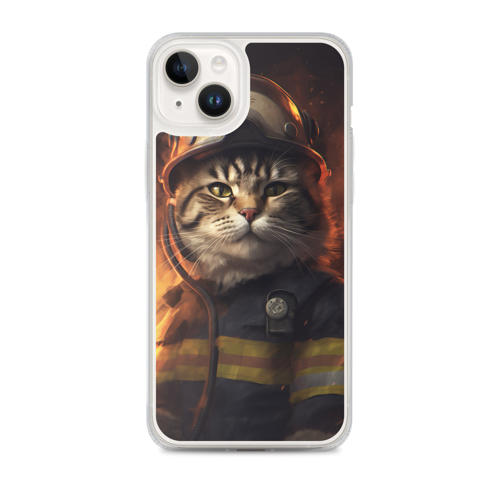 Firefighter Cat C Clear Case for iPhone