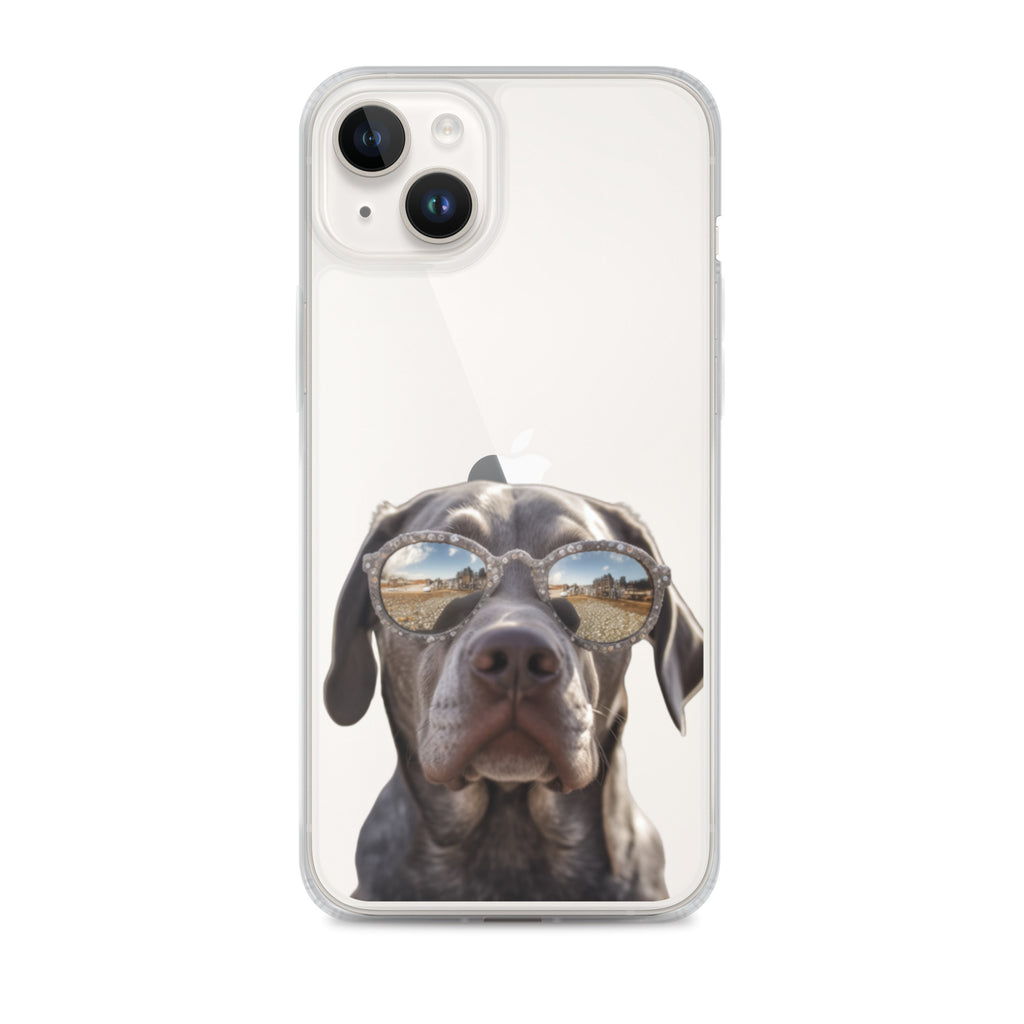 Glasses Dog E Clear Case for iPhone