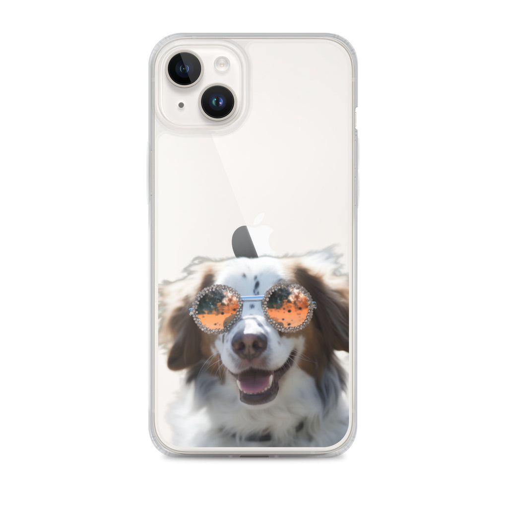 Glasses Dog F Clear Case for iPhone