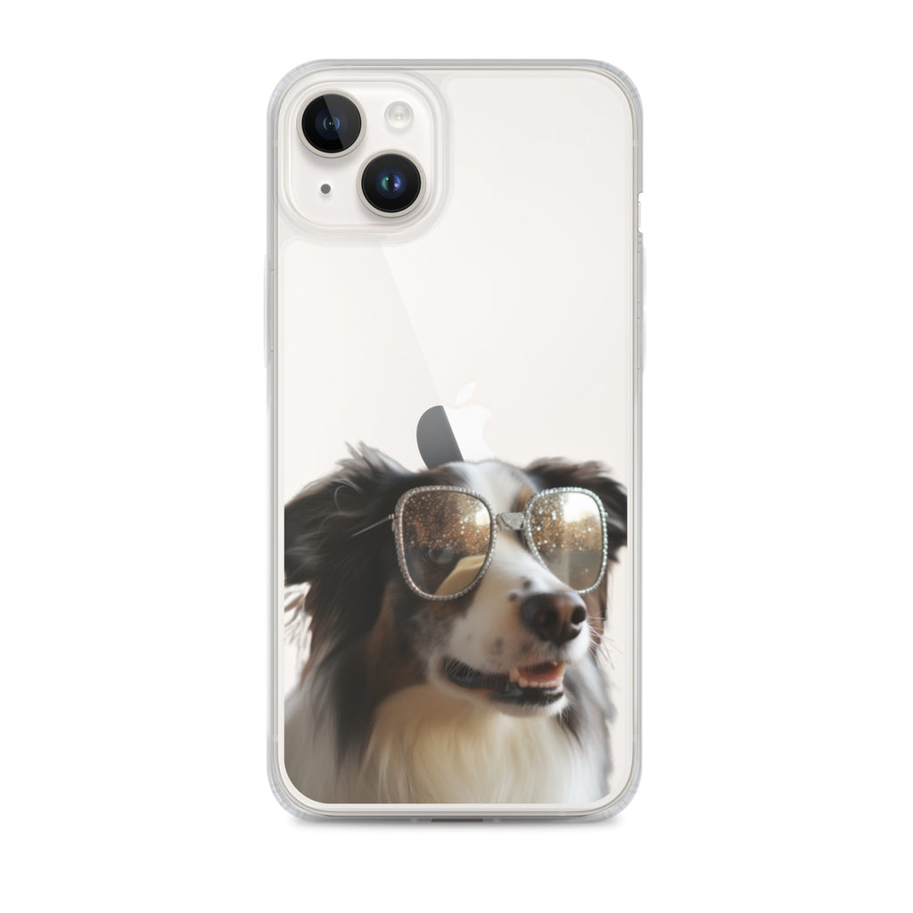 Glasses Dog H Clear Case for iPhone