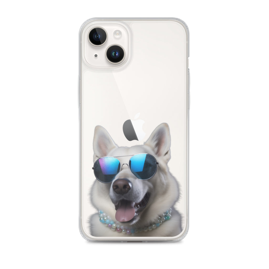 Glasses Dog I Clear Case for iPhone