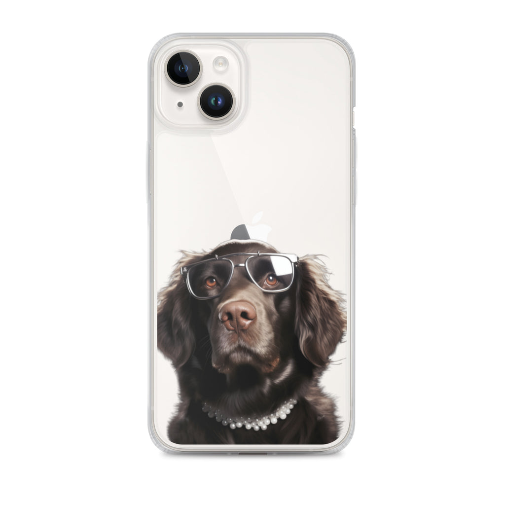 Glasses Dog J Clear Case for iPhone