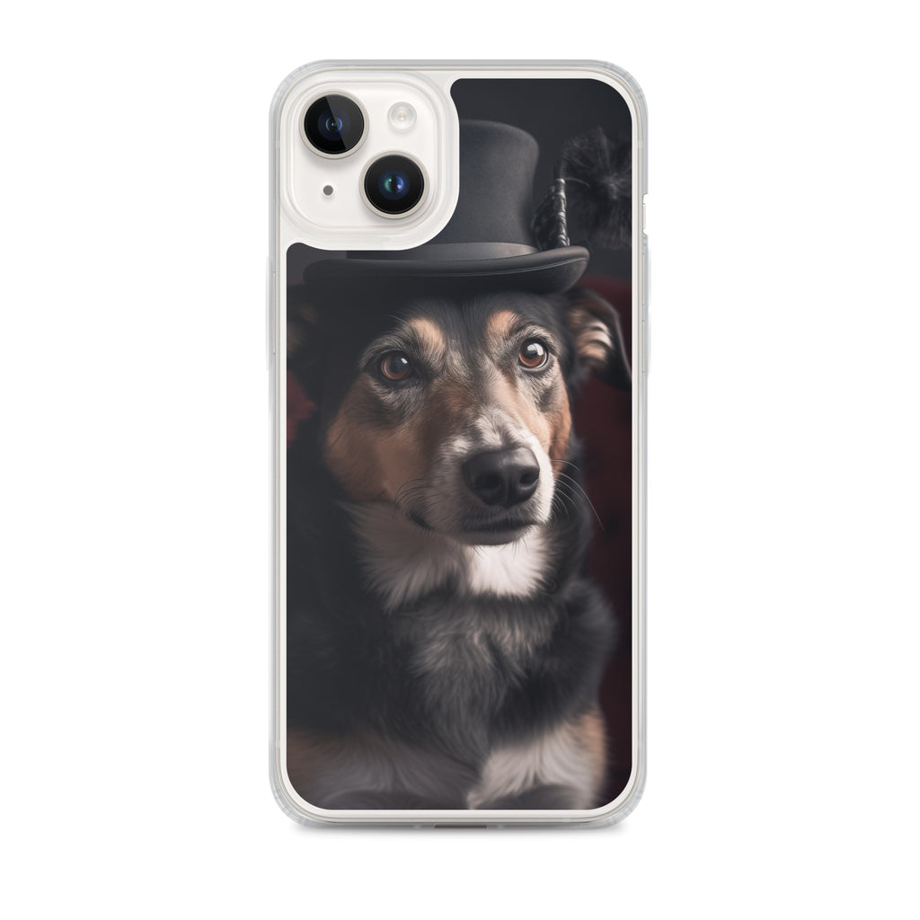 Top Hat Dog B Clear Case for iPhone