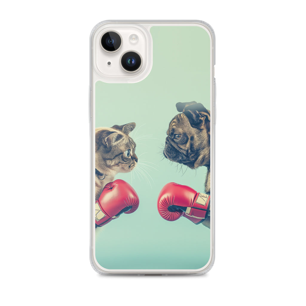 Boxing Dog n Cat B Clear Case for iPhone®