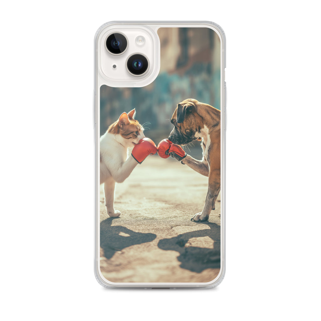 Boxing Dog n Cat F Clear Case for iPhone®