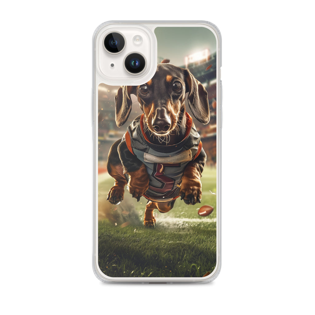 Dachshund Football-Themed Clear Case for iPhone®