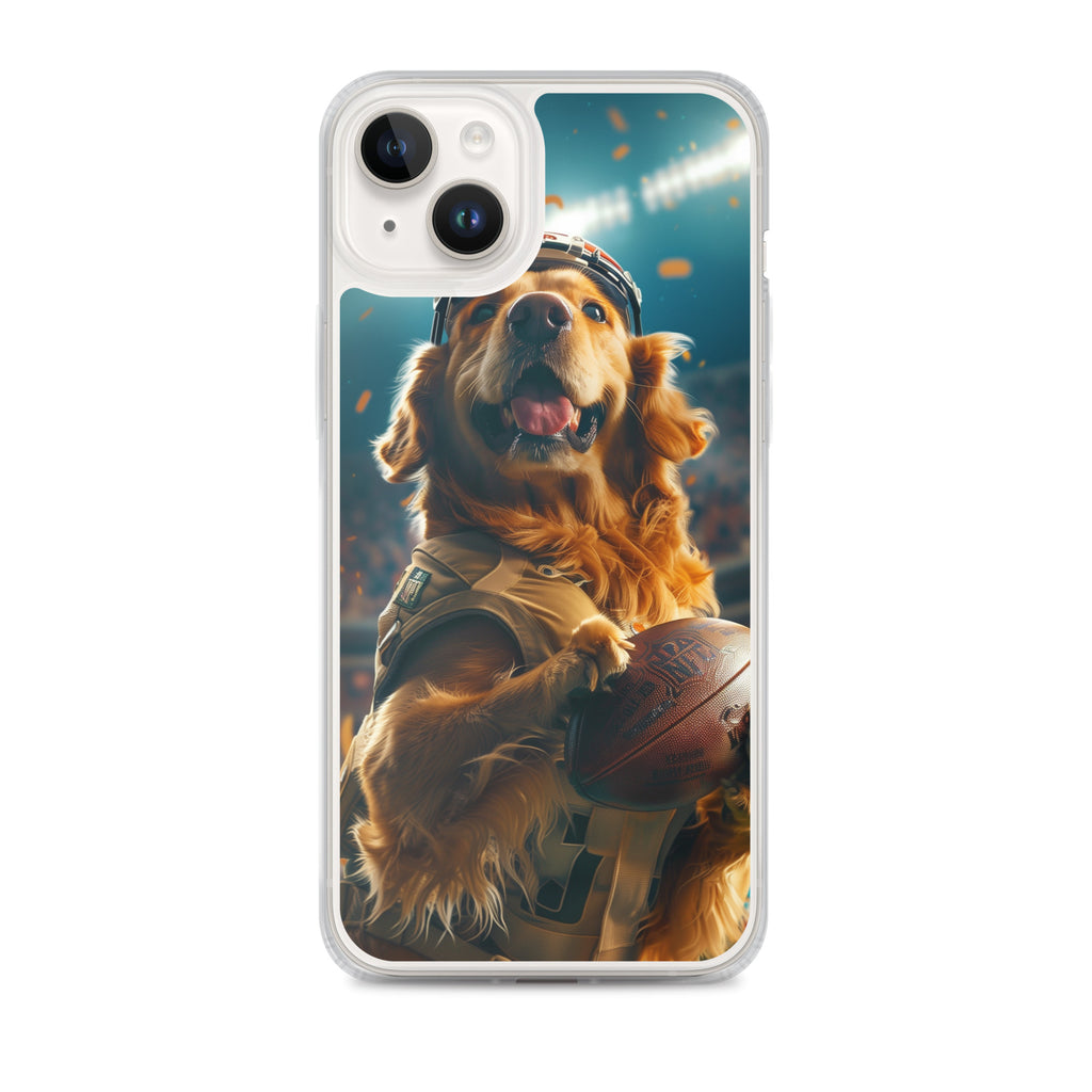 Golden Retriever Football-Themed Clear Case for iPhone®