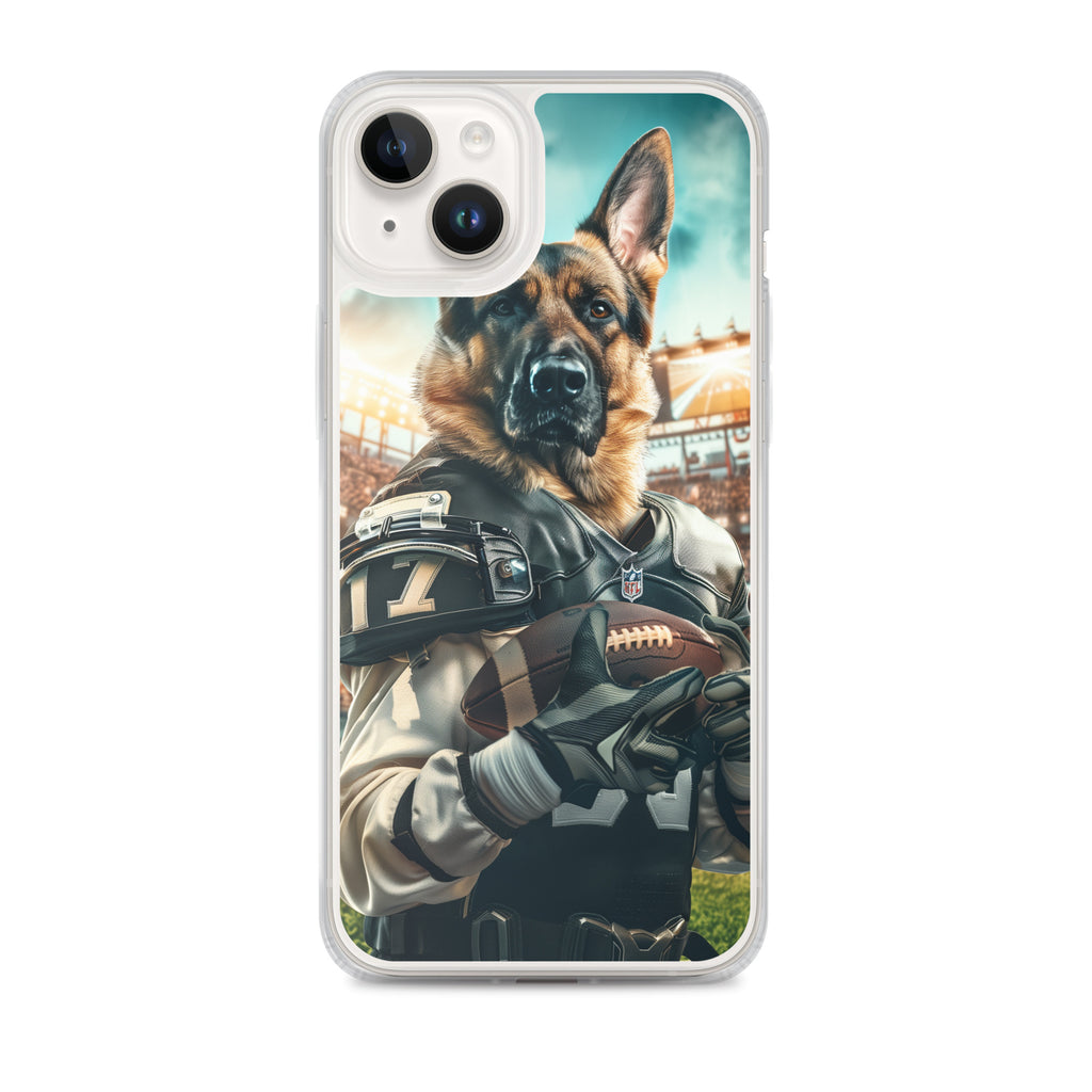 German Shepherd Football-Themed Clear Case for iPhone®