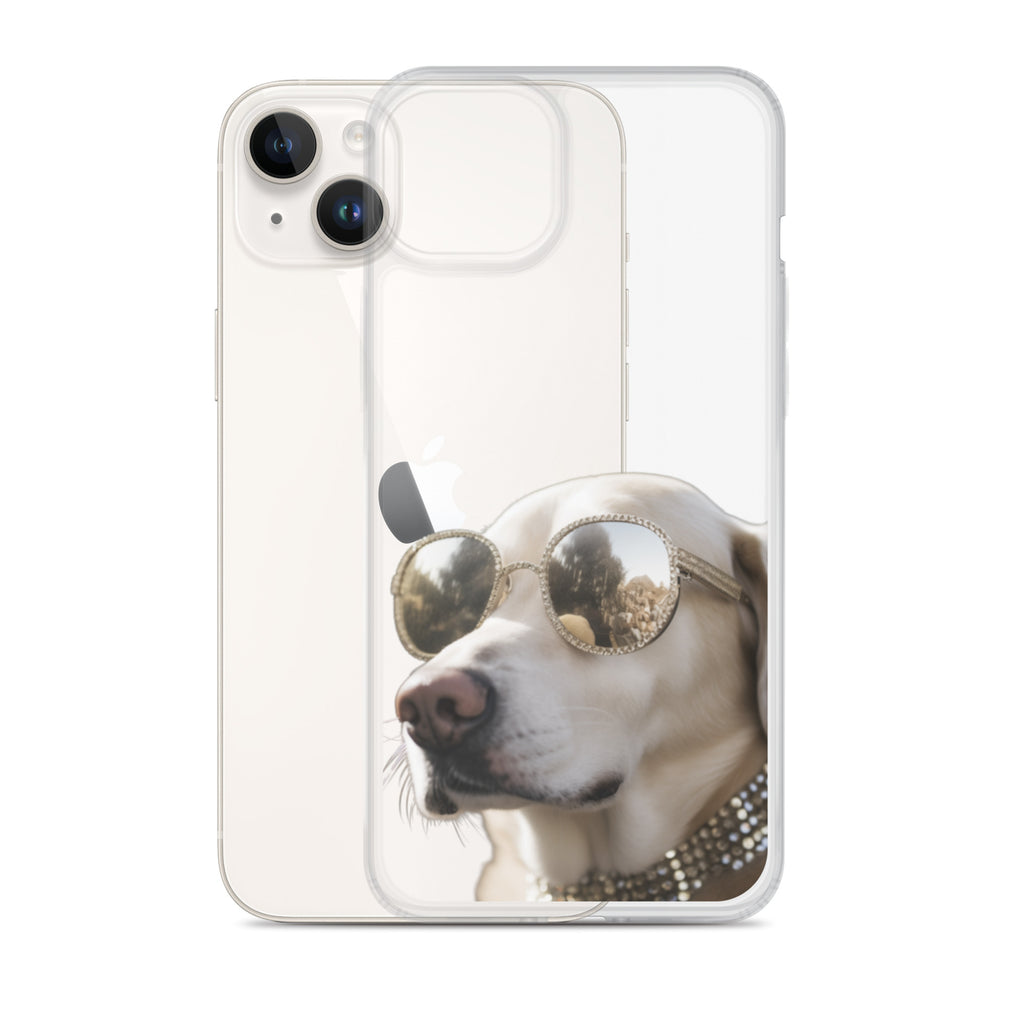 Glasses Dog B Clear Case for iPhone