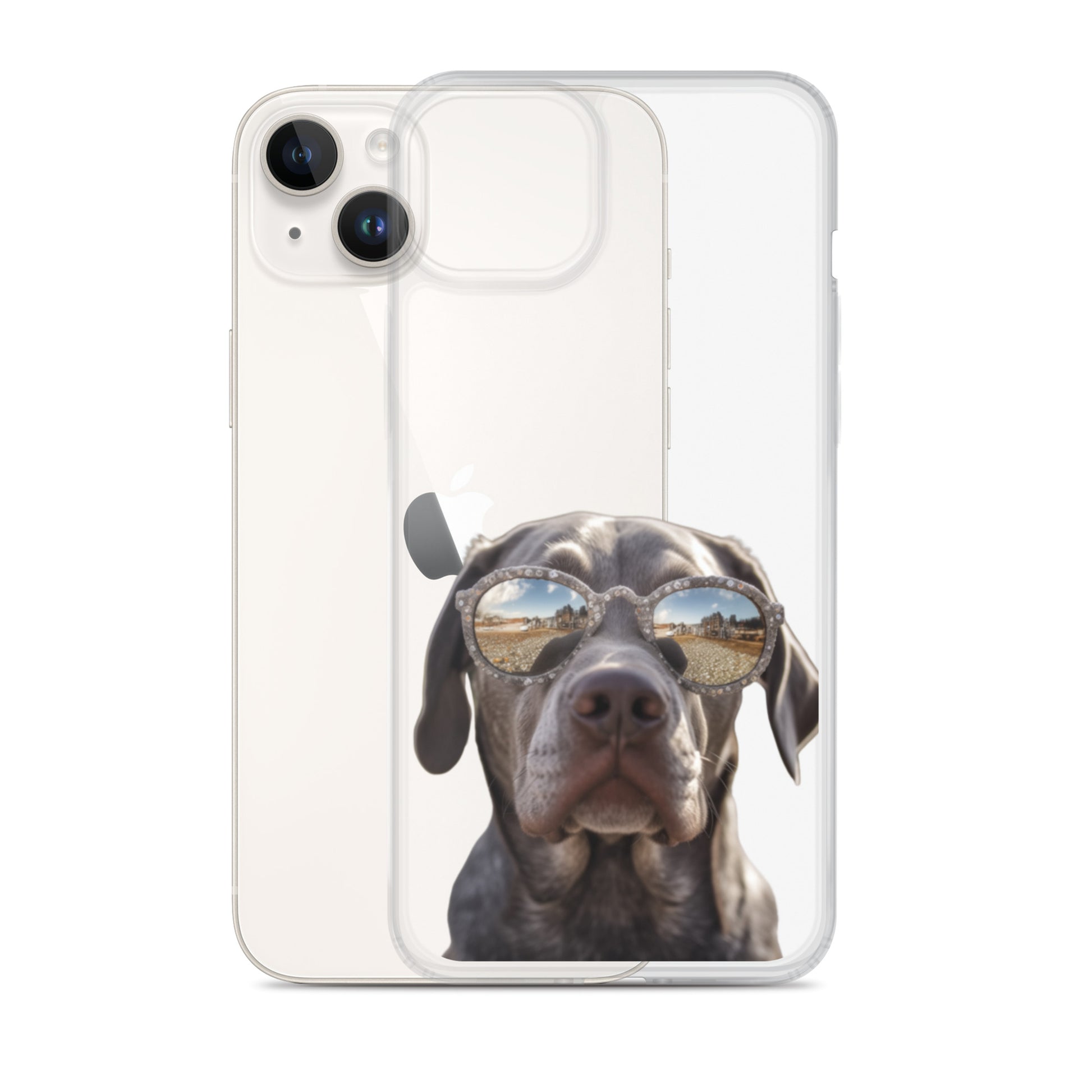 Glasses Dog E Clear Case for iPhone