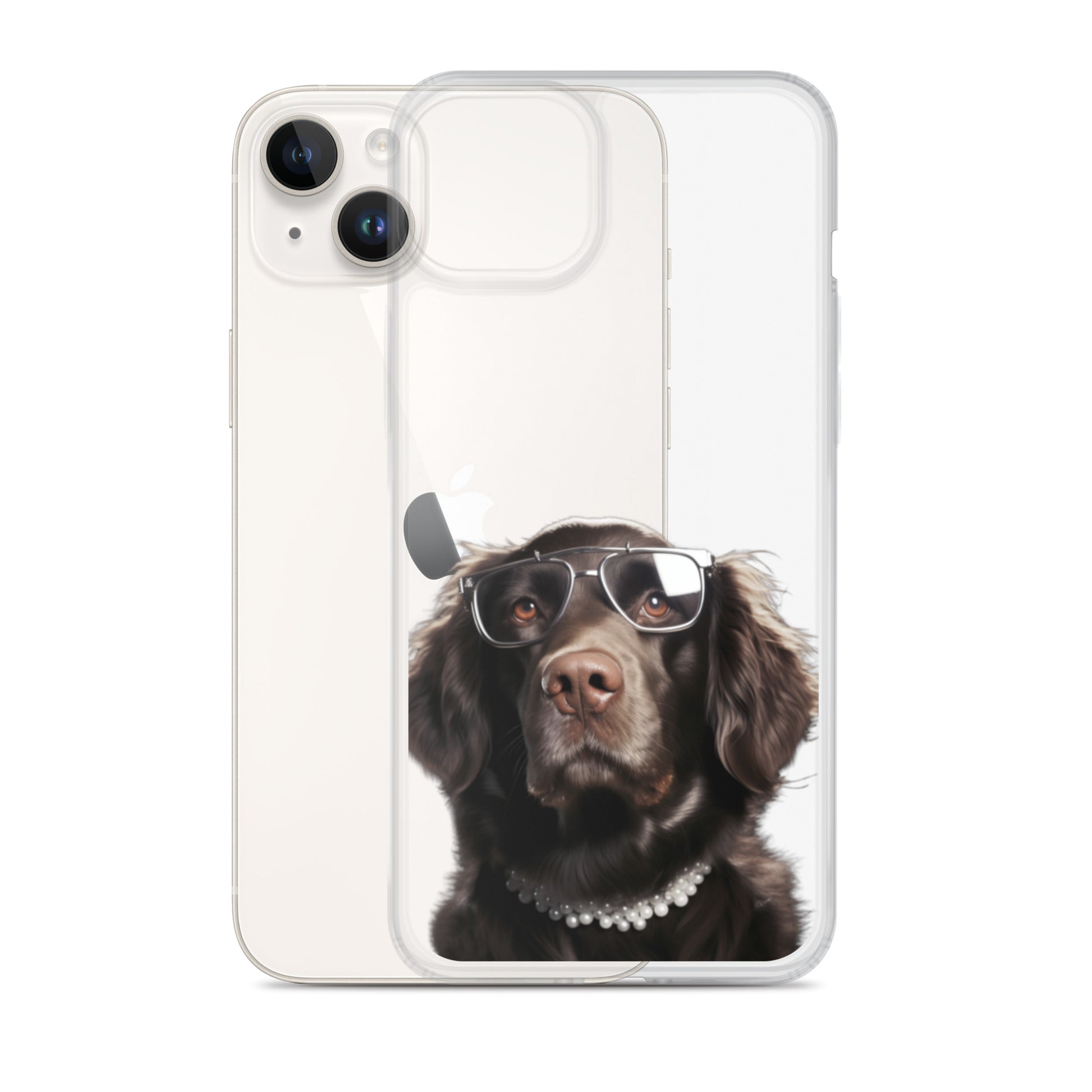 Glasses Dog J Clear Case for iPhone