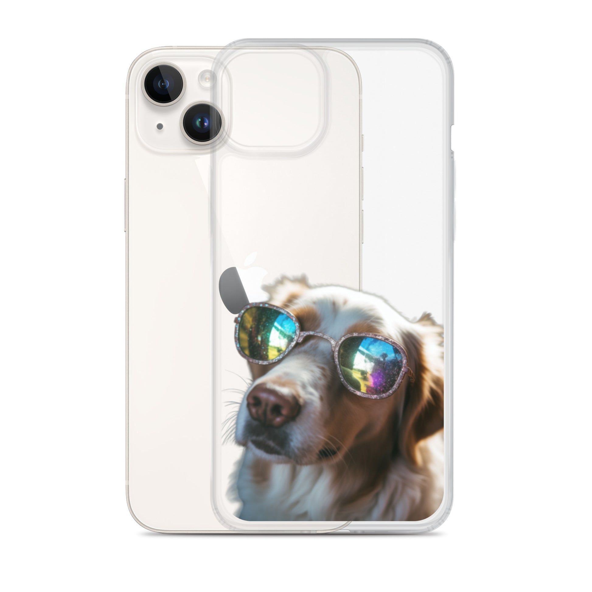 Glasses Dog L Clear Case for iPhone