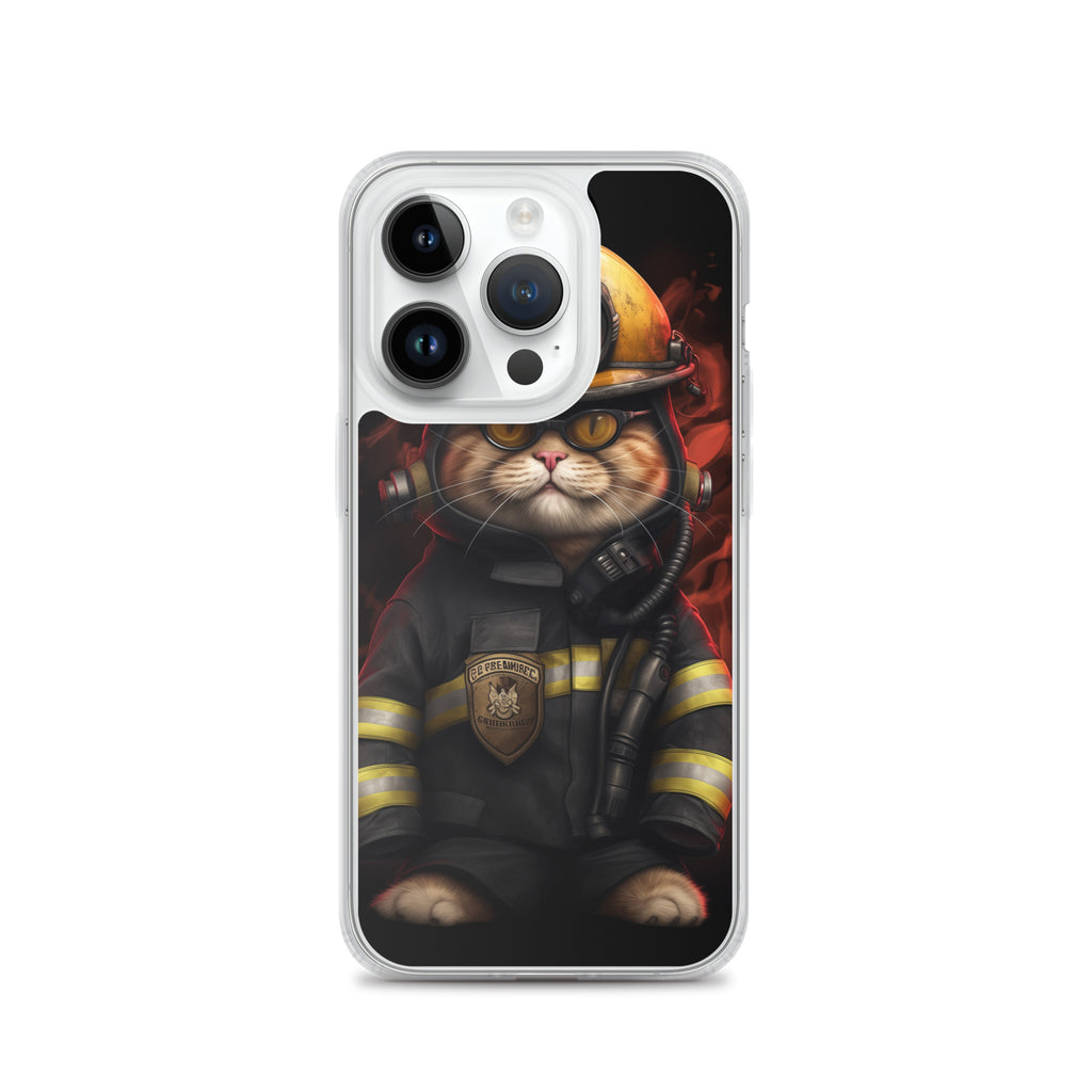 Firefighter Cat A Clear Case for iPhone