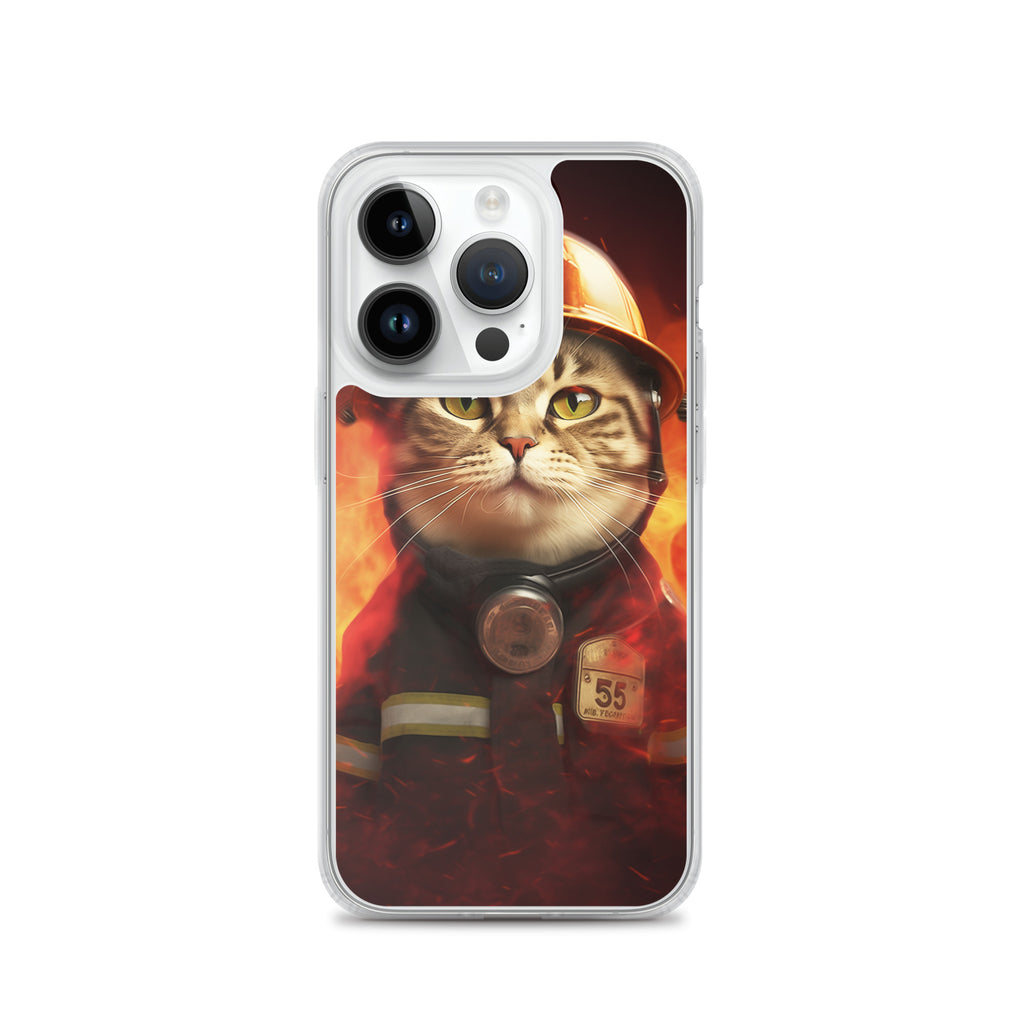 Firefighter Cat B Clear Case for iPhone