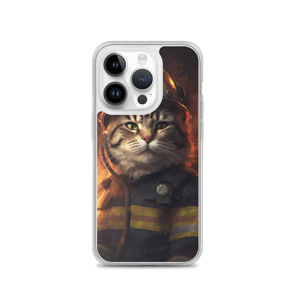 Firefighter Cat C Clear Case for iPhone