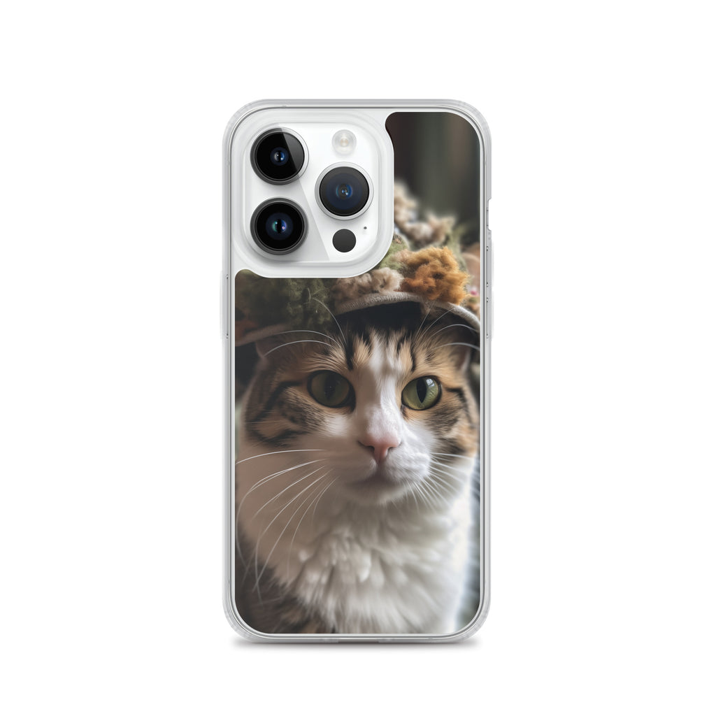 Cat Hat E Clear Case for iPhone