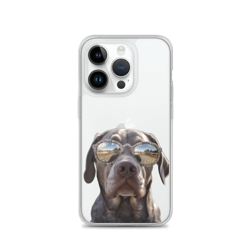 Glasses Dog E Clear Case for iPhone