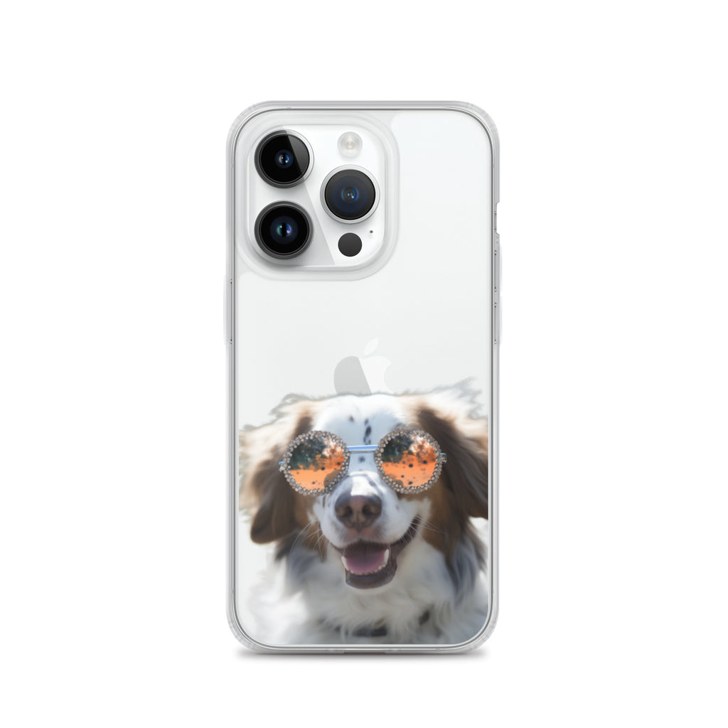 Glasses Dog F Clear Case for iPhone