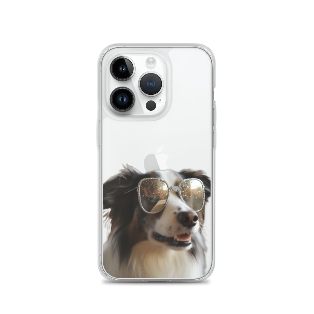 Glasses Dog H Clear Case for iPhone