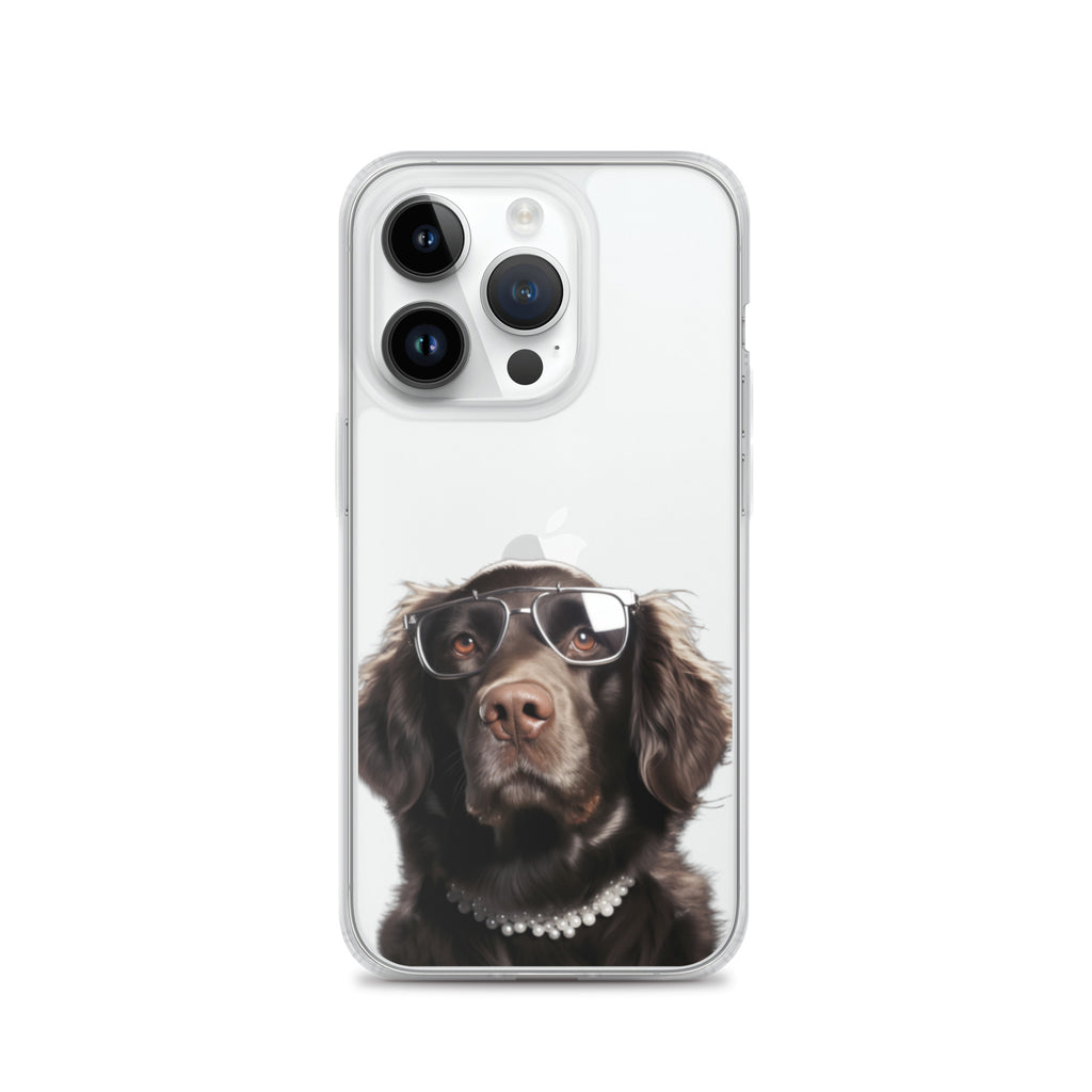 Glasses Dog J Clear Case for iPhone