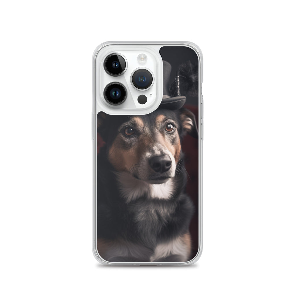 Top Hat Dog B Clear Case for iPhone