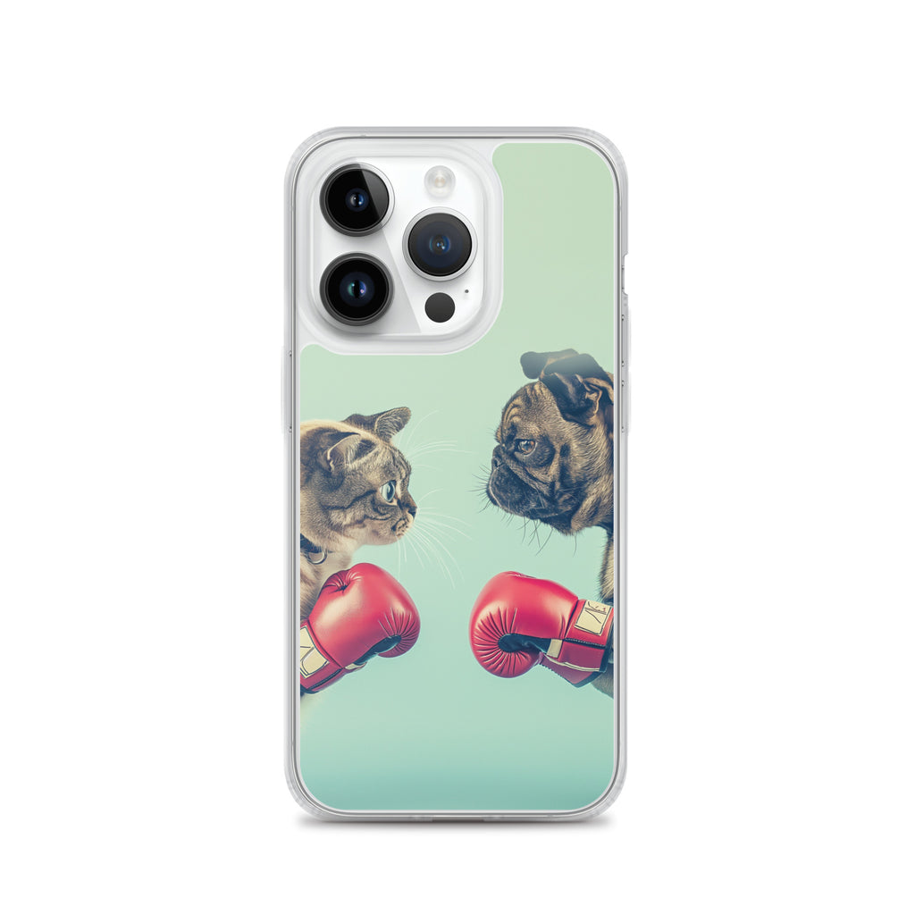 Boxing Dog n Cat B Clear Case for iPhone®