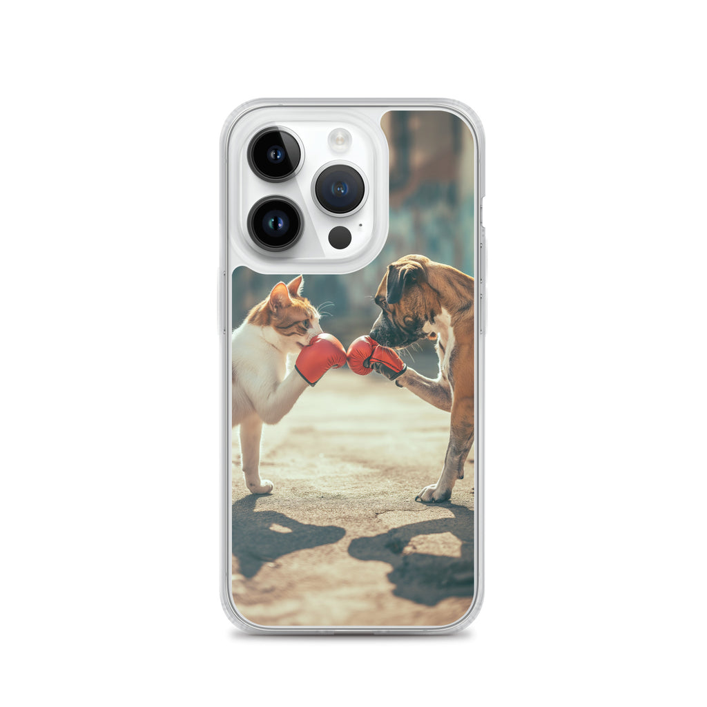 Boxing Dog n Cat F Clear Case for iPhone®