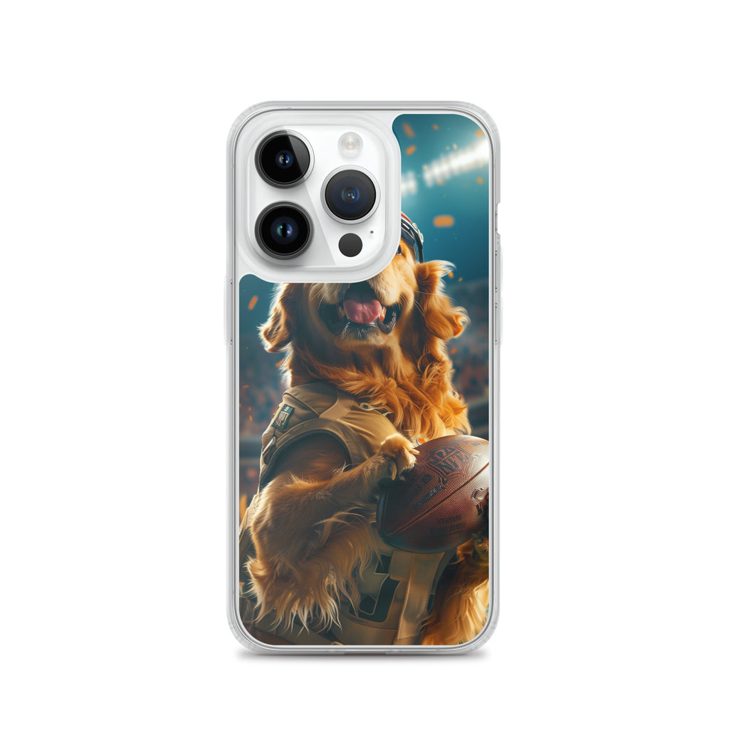 Golden Retriever Football-Themed Clear Case for iPhone®